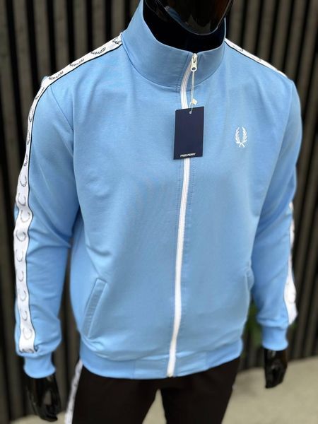 Чоловічий костюм Fred Perry з лампасами блакитний Комплект Фред Перрі Кофта Штани хар-633 фото