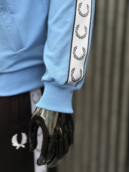 Чоловічий костюм Fred Perry з лампасами блакитний Комплект Фред Перрі Кофта Штани хар-633 фото