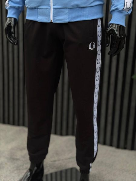 Чоловічий костюм Fred Perry з лампасами блакитний Комплект Фред Перрі Кофта Штани хар-633 фото