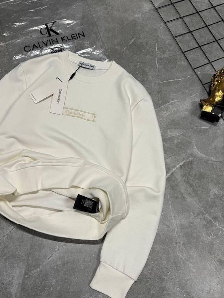 Чоловічий світшот Calvin Klein білий Кофта Кельвін Кляйн без капюшона Моло-780-14 фото
