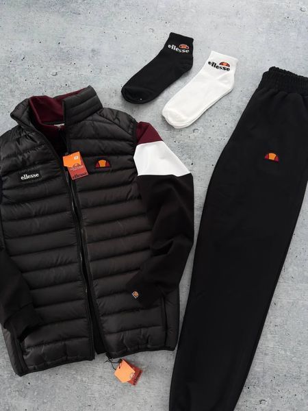 Мужской спортивный костюм Ellesse бордовый Комплект Элис Олимпийка Штаны Жилетка Хар-577 фото