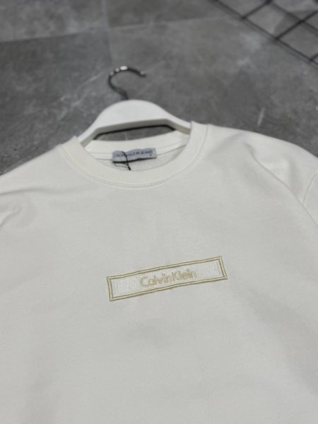 Чоловічий світшот Calvin Klein білий Кофта Кельвін Кляйн без капюшона Моло-780-14 фото
