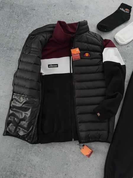 Мужской спортивный костюм Ellesse бордовый Комплект Элис Олимпийка Штаны Жилетка Хар-577 фото