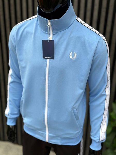 Чоловічий костюм Fred Perry з лампасами блакитний Комплект Фред Перрі Кофта Штани хар-633 фото