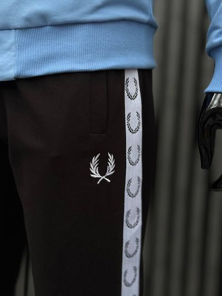 Чоловічий костюм Fred Perry з лампасами блакитний Комплект Фред Перрі Кофта Штани хар-633 фото
