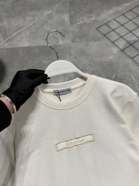 Чоловічий світшот Calvin Klein білий Кофта Кельвін Кляйн без капюшона Моло-780-14 фото