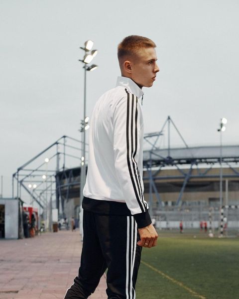 Чоловічий спортивний костюм Adidas зі змійкою білий Комплект Адідас без капюшона Мой-143 4 фото