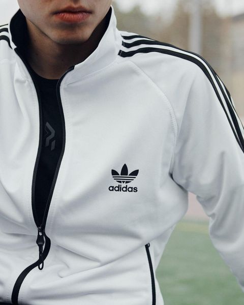 Чоловічий спортивний костюм Adidas зі змійкою білий Комплект Адідас без капюшона Мой-143 4 фото