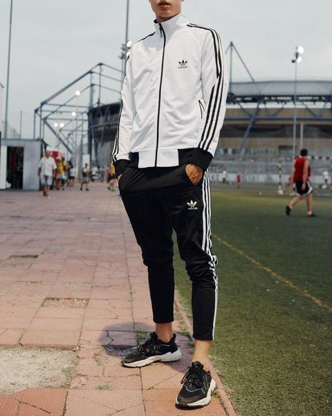 Чоловічий спортивний костюм Adidas зі змійкою білий Комплект Адідас без капюшона Мой-143 4 фото