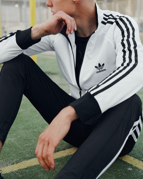 Чоловічий спортивний костюм Adidas зі змійкою білий Комплект Адідас без капюшона Мой-143 4 фото