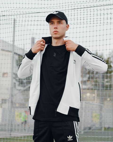 Чоловічий спортивний костюм Adidas зі змійкою білий Комплект Адідас без капюшона Мой-143 4 фото