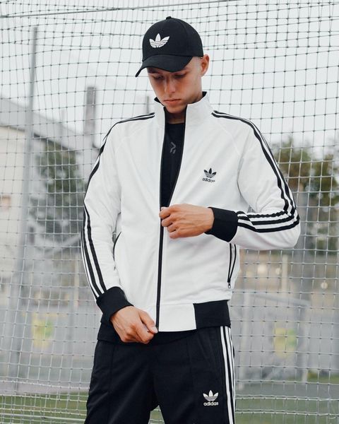 Чоловічий спортивний костюм Adidas зі змійкою білий Комплект Адідас без капюшона Мой-143 4 фото