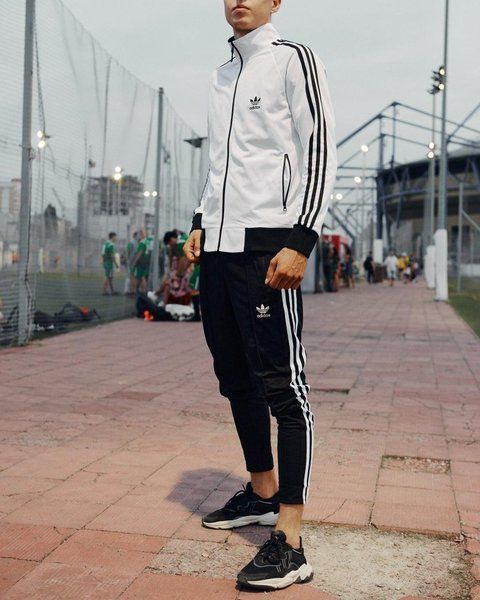 Мужской спортивный костюм Adidas с молнией белый Комплект Адидас без капюшона Мой-143 4 фото