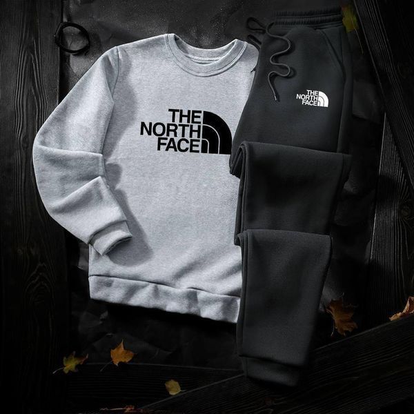 Мужской зимний спортивный костюм The North Face серый Комплект ТНФ Худи Худи Штаны Hot-7 фото