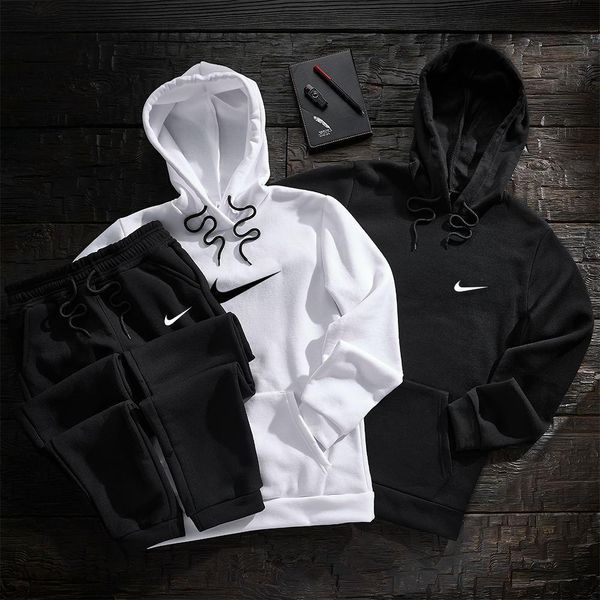 Мужской зимний спортивный костюм Nike 3в1 черно-красный Набор Найк с капюшоном Ads-2 фото