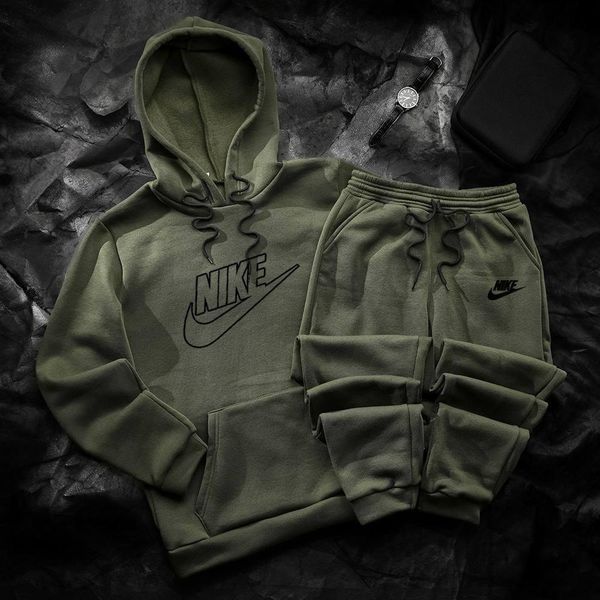 Мужской зимний спортивный костюм Nike красно-черный Комплект Найк Худи Штаны Hot-17 фото