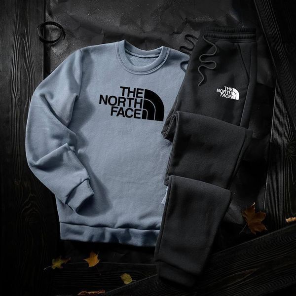 Мужской зимний спортивный костюм The North Face серый Комплект ТНФ Худи Худи Штаны Hot-7 фото