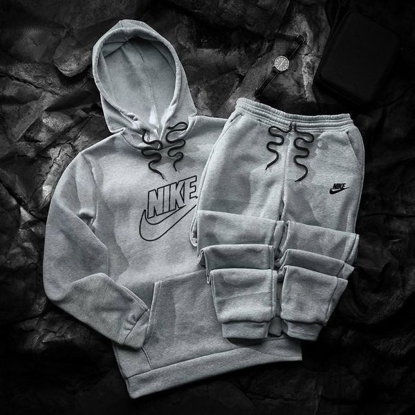 Мужской зимний спортивный костюм Nike красно-черный Комплект Найк Худи Штаны Hot-17 фото