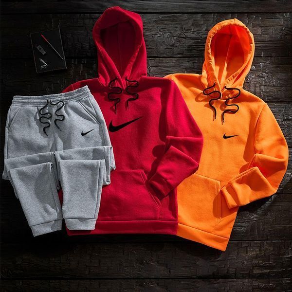 Мужской зимний спортивный костюм Nike 3в1 черно-красный Набор Найк с капюшоном Ads-2 фото