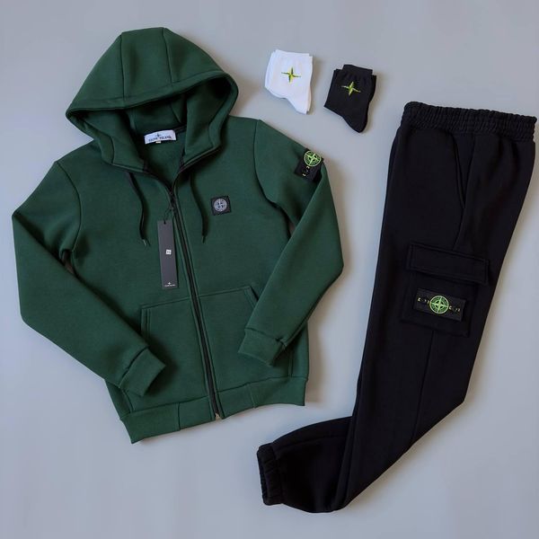 Чоловічий зимовий спортивний костюм Stone Island червоний Стон Айленд з капюшоном Хар-288 фото