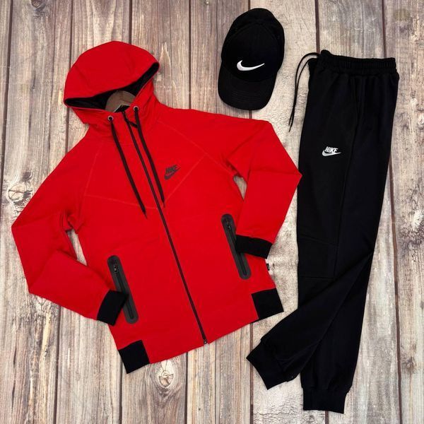 Мужской спортивный костюм Nike Tech коричневый на змейке Комплект Найк Теч Sta-184 фото