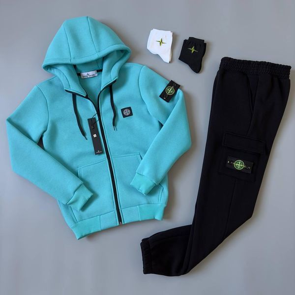 Чоловічий зимовий спортивний костюм Stone Island червоний Стон Айленд з капюшоном Хар-288 фото