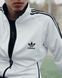 Чоловічий спортивний костюм Adidas зі змійкою білий Комплект Адідас без капюшона Мой-143 4 фото 11
