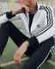 Чоловічий спортивний костюм Adidas зі змійкою білий Комплект Адідас без капюшона Мой-143 4 фото 7