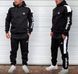 Мужской зимний спортивный костюм Adidas черный Комплект Худи Штаны Seas-54 фото 1