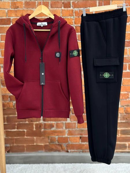 Мужской зимний спортивный костюм Stone Island черный Комплект Стон Айленд с капюшоном Хар-162 1 фото