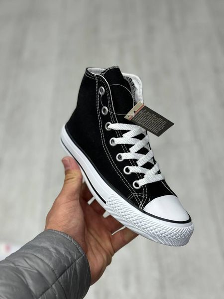 Чоловічі кеди Converse All Star високі чорні текстиль Кросівки Конверси Arm-KN1 (коп3) фото