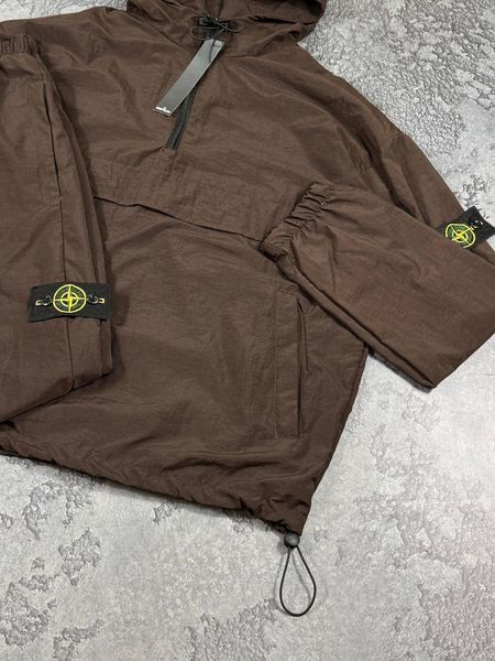 Чоловічий спортивний костюм Stone Island з плащової тканини коричневий Will-SI1010 фото