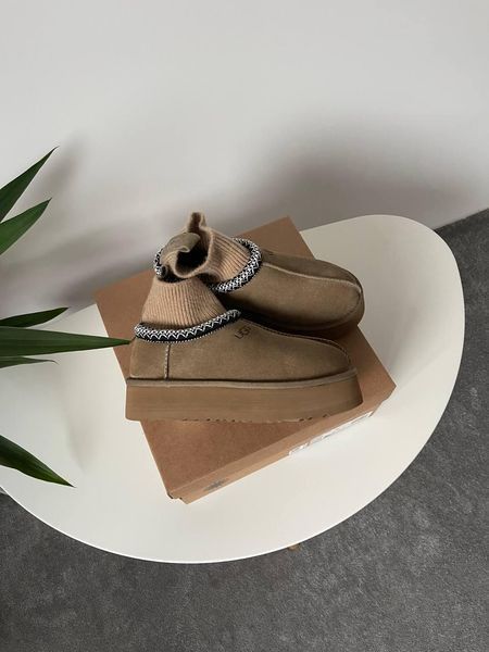 Женские зимние ботинки Ugg Tazz Sock хаки Las-1495 фото