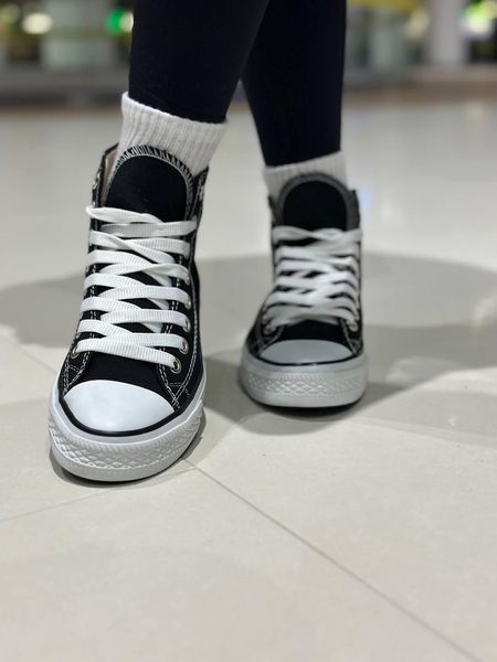 Чоловічі кеди Converse All Star високі чорні текстиль Кросівки Конверси Arm-KN1 (коп3) фото