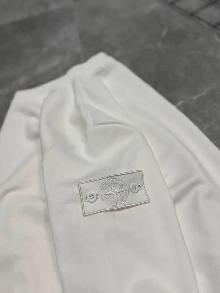 Мужской свитшот Stone Island белый с патчем Кофта Стон Айленд без капюшона Моло-780-21 фото