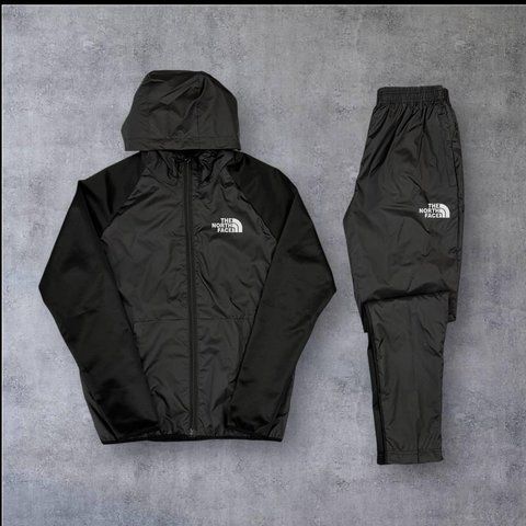 Мужской спортивный костюм The North Face на плащевке черный Комплект ТНФ с капюшоном Will-118 фото