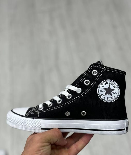 Чоловічі кеди Converse All Star високі чорні текстиль Кросівки Конверси Arm-KN1 (коп3) фото