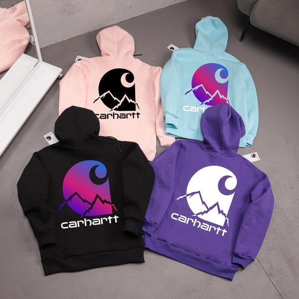 Чоловіче зимове худі Carhartt з капюшоном чорне Толстовка Кархарт Ads-488 фото