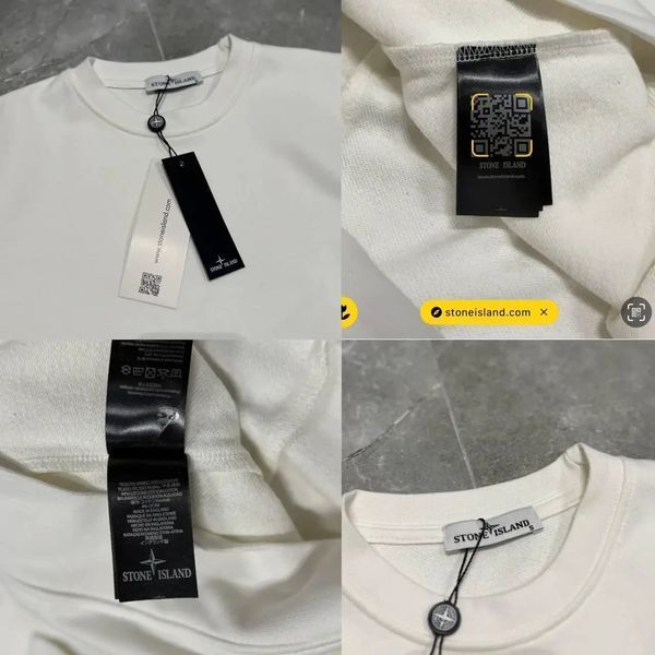 Мужской свитшот Stone Island белый с патчем Кофта Стон Айленд без капюшона Моло-780-21 фото