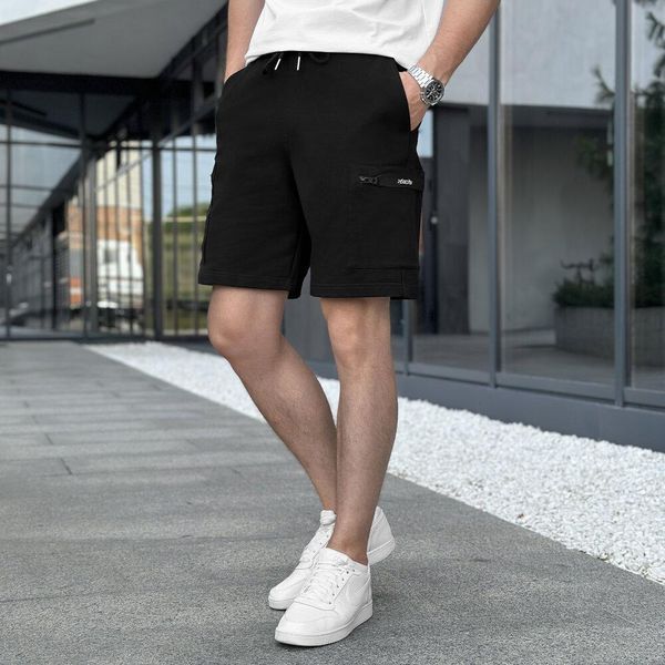 Мужские шорты черные Бриджи хлопковые Pob-Line фото
