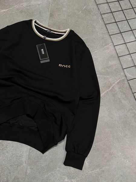 Чоловічий світшот Hugo Boss чорний Кофта Хьюго Босс без капюшона Моло-LC42 фото