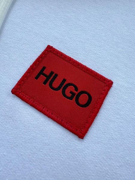 Чоловічий спортивний костюм Hugo Boss білий Комплект Хьюго Босс Кофта на змійці Штани без капюшону Хар-638 фото