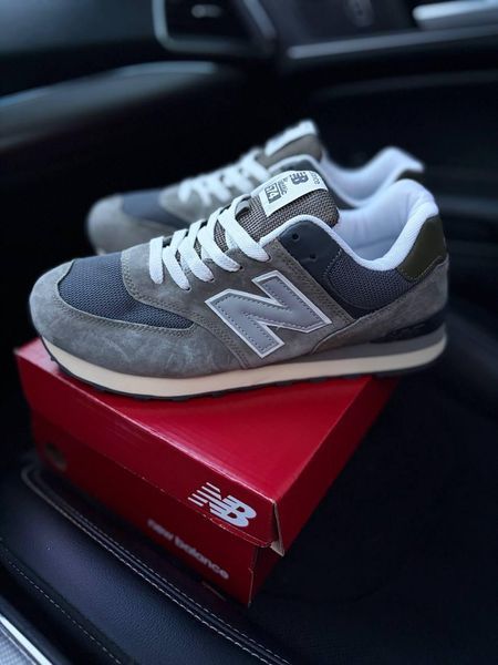 Мужские кроссовки New Balance 574 замшевые серые Arm-A574-19 фото