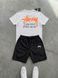 Мужской летний костюм Stussy graffiti черный Ads-670 фото 8