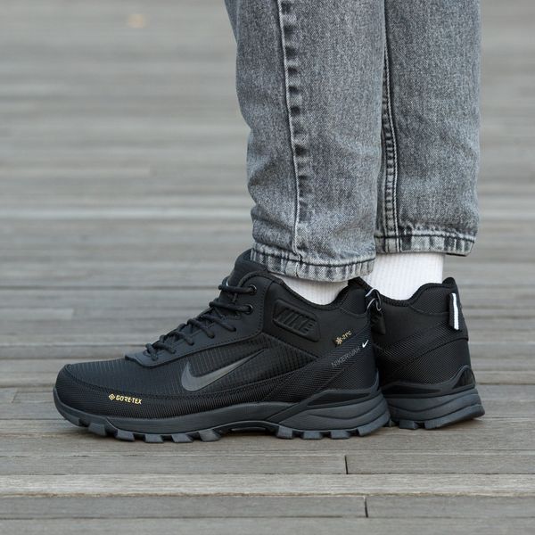 Чоловічі зимові термокросівки Nike Rivah Bid Winter Fur Gore-Tex чорні In-3076 фото