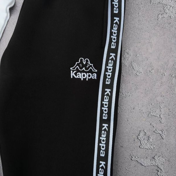 Чоловічий спортивний костюм зимовий Kappa Lampas чорний Комплект Каппа з капюшоном Хар-507 фото