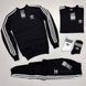 Чоловічий костюм Adidas 3в1 білий з чорним Комплект Адідас Світшот Штани Футболка Хар-225 фото 3