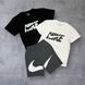 Чоловічий літній костюм Nike Футболка Шорти Кепка чорний з сірим Комплект Найк Will-N0103 фото 3