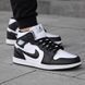 Мужские зимние кроссовки Nike Air Jordan 1 черно-белые Найк Джордан кожаные Arm-A8343-ч фото 7
