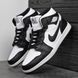 Мужские зимние кроссовки Nike Air Jordan 1 черно-белые Найк Джордан кожаные Arm-A8343-ч фото 3